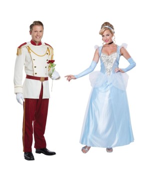 Prince Charming Men Costume And Cinderella Women Costume