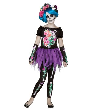 Girls Day Of The Dead Bones Costume