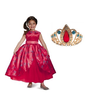 Disney Elena Of Avalor Girls Dress And Tiara Set