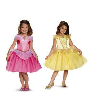 Disney Belle And Aurora Girls Costumes