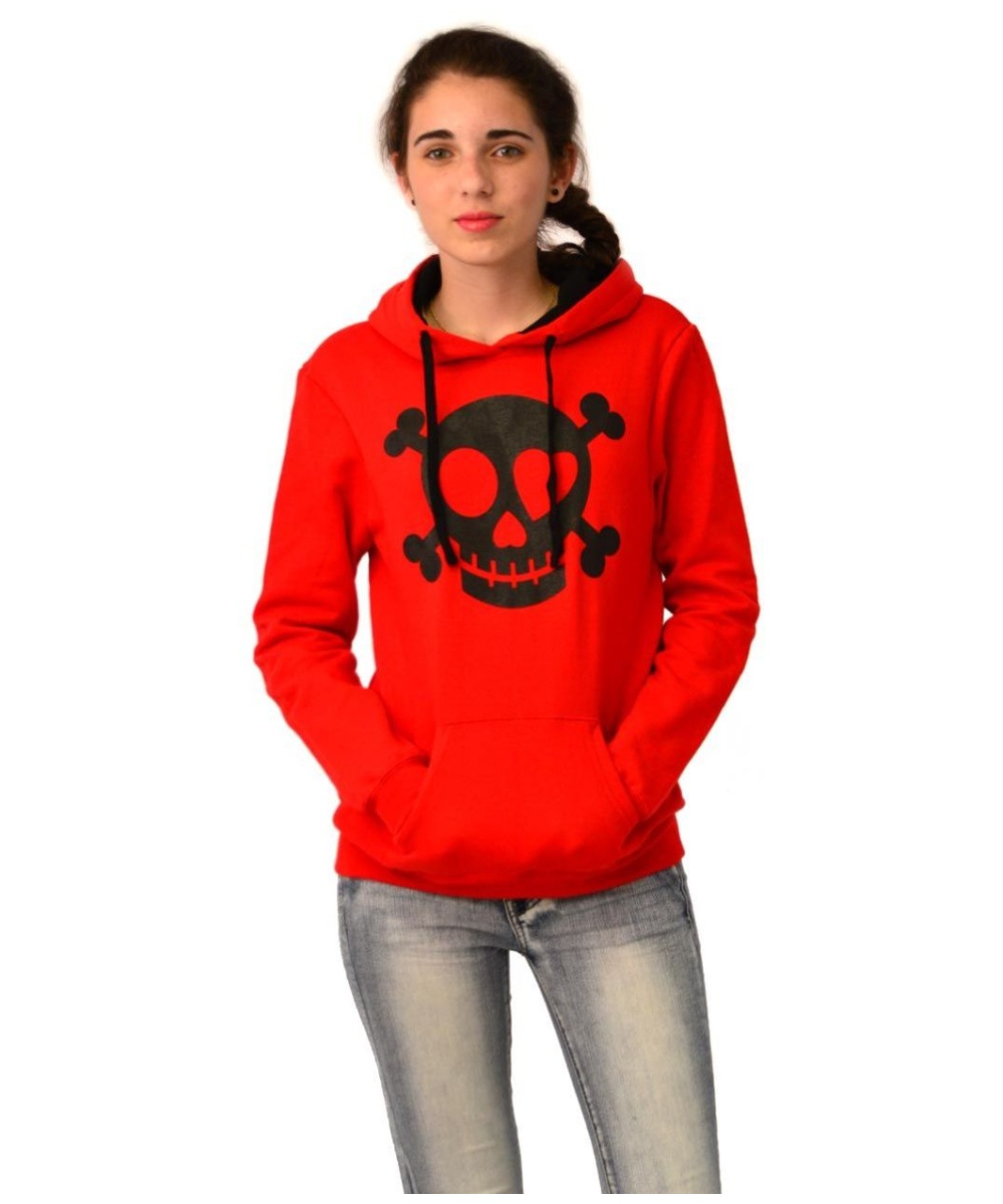 District Juniors Concert Fleece Drawstring Hoodie With Printer Skull