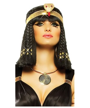 Egyptian Cleopatra Gold Medallion Costume Women Necklace