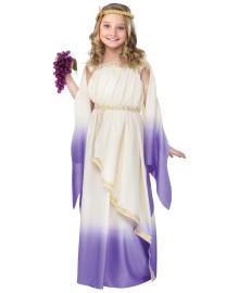 Goddess Cream/purple Ombre Kids Costume