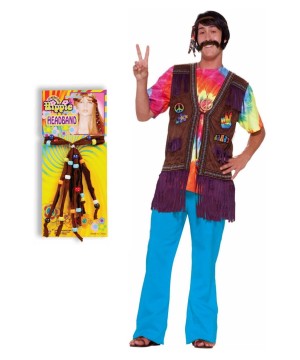 Happy Hippie Men Costume Kit