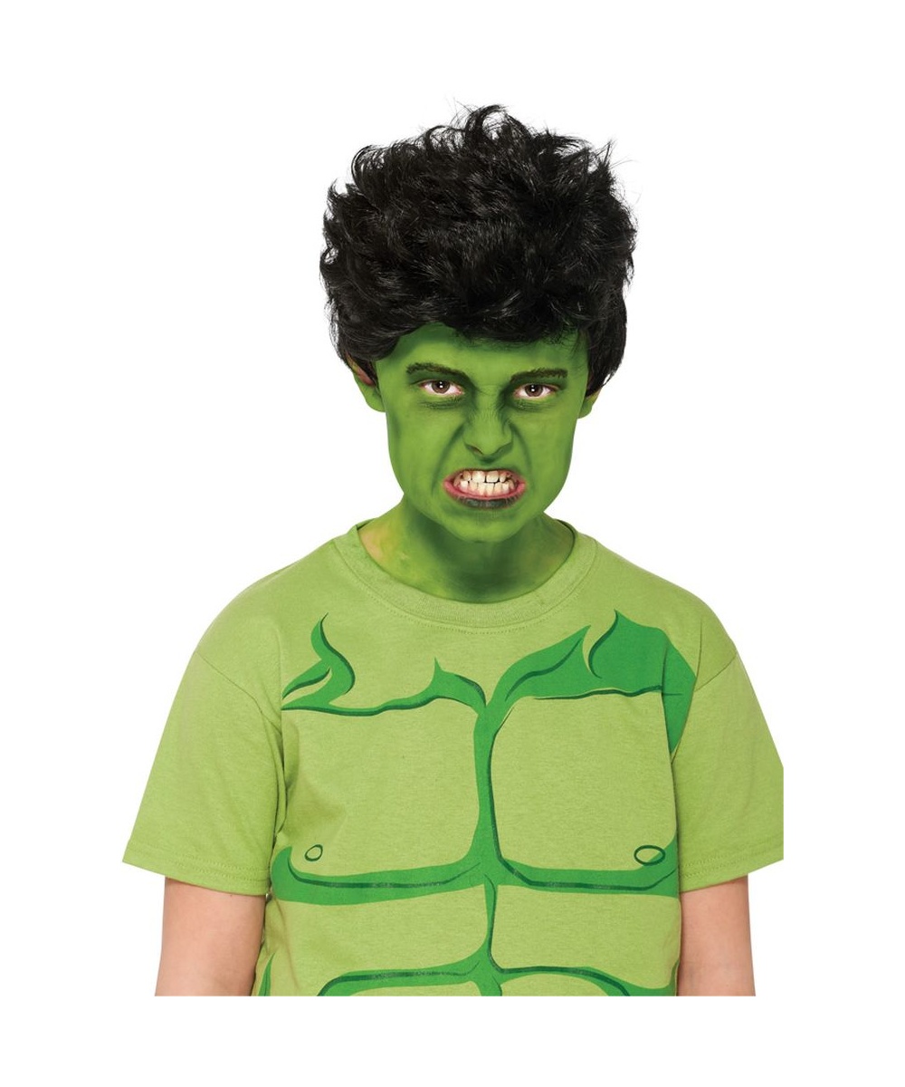 Hulk Boys Wig Costume Acessory Marvel Comics Superhero Movie Avengers