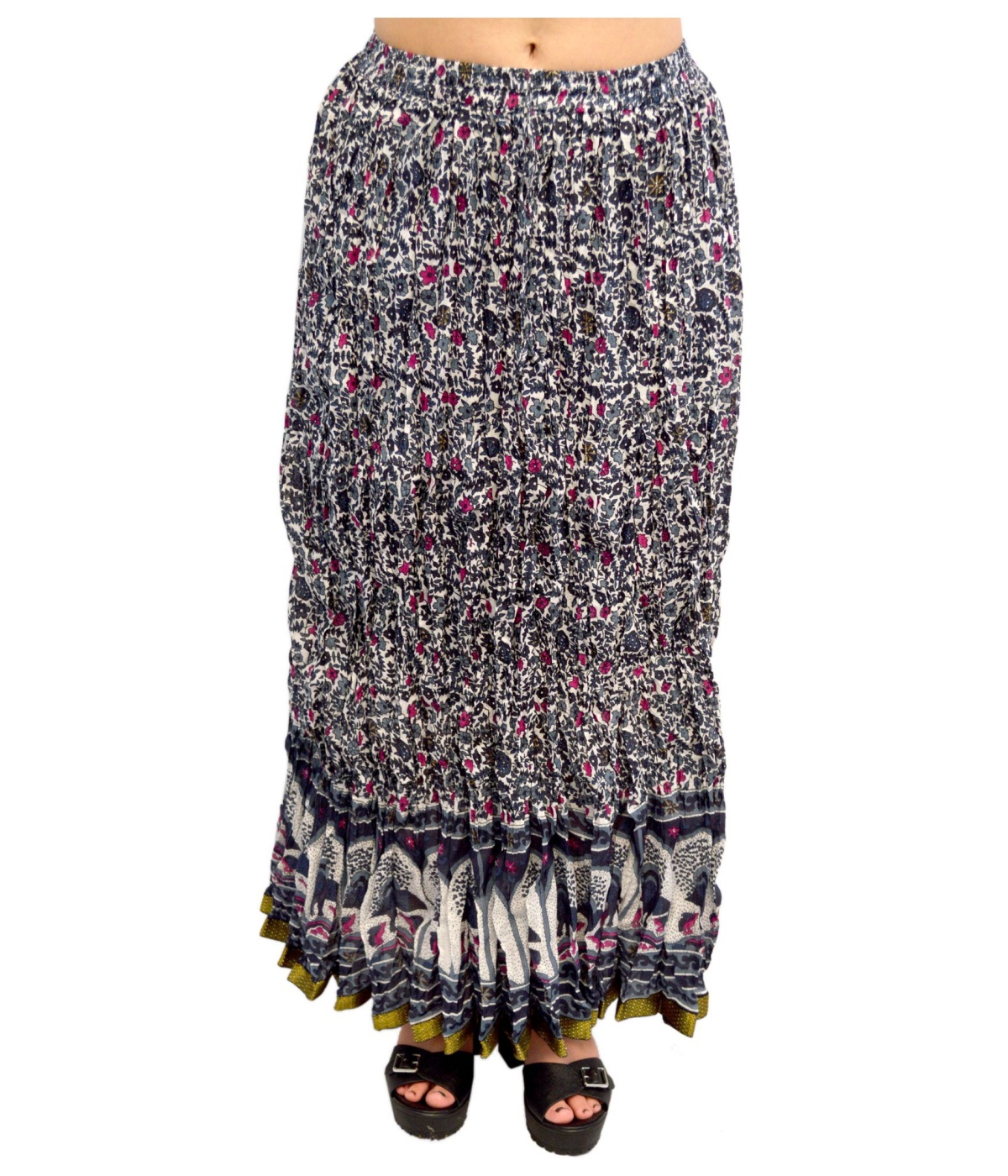 Womens Jaipuri Cotton Long Skirt With Floral Design