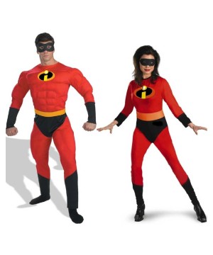 Mr. Incredible And Mrs. Incredible Men And Women Costumes