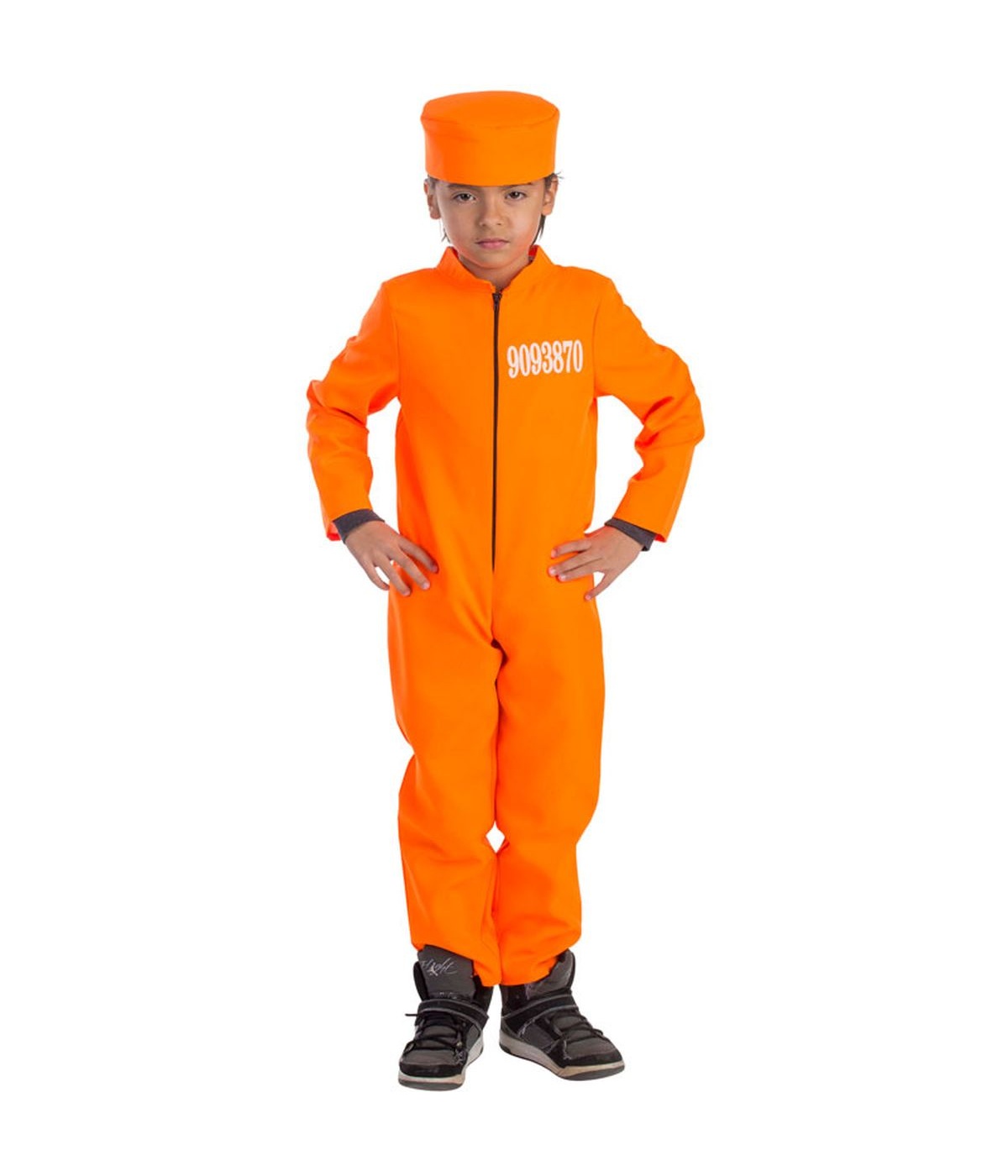 Behind Bars Prisoner Orange Jumpsuit Boys Costume