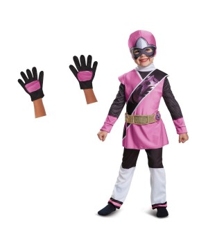 Pink Power Ranger Baby Girls Toddler Costume And Gloves