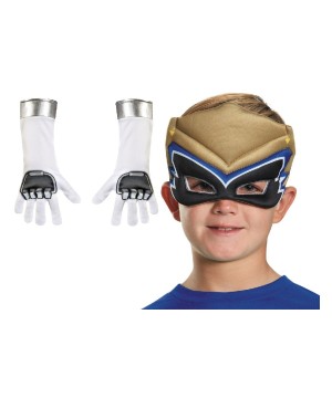 Gold Power Rangers Dino Charge Boys Mask And Gloves Set