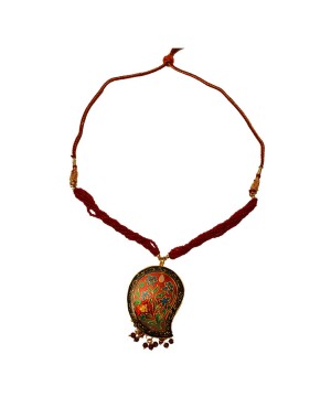 Green And Red Flower Indian Necklace