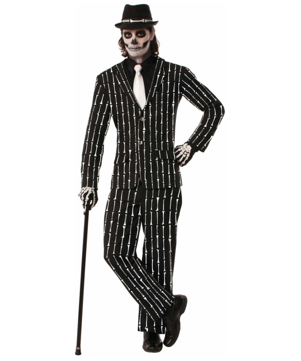 Skeleton Pinstripe Suit Costume