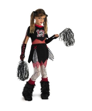 Dark Pirate Skull Cheerleader Girls Costume