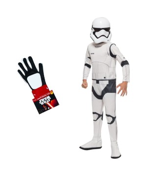 Star Wars The Force Awakens Stormtrooper Boys Costume And Gloves Set