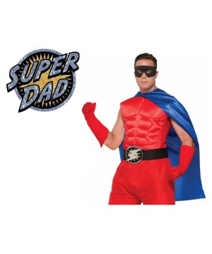 Super Dad Heat Transfer And Blue Cape Men Set