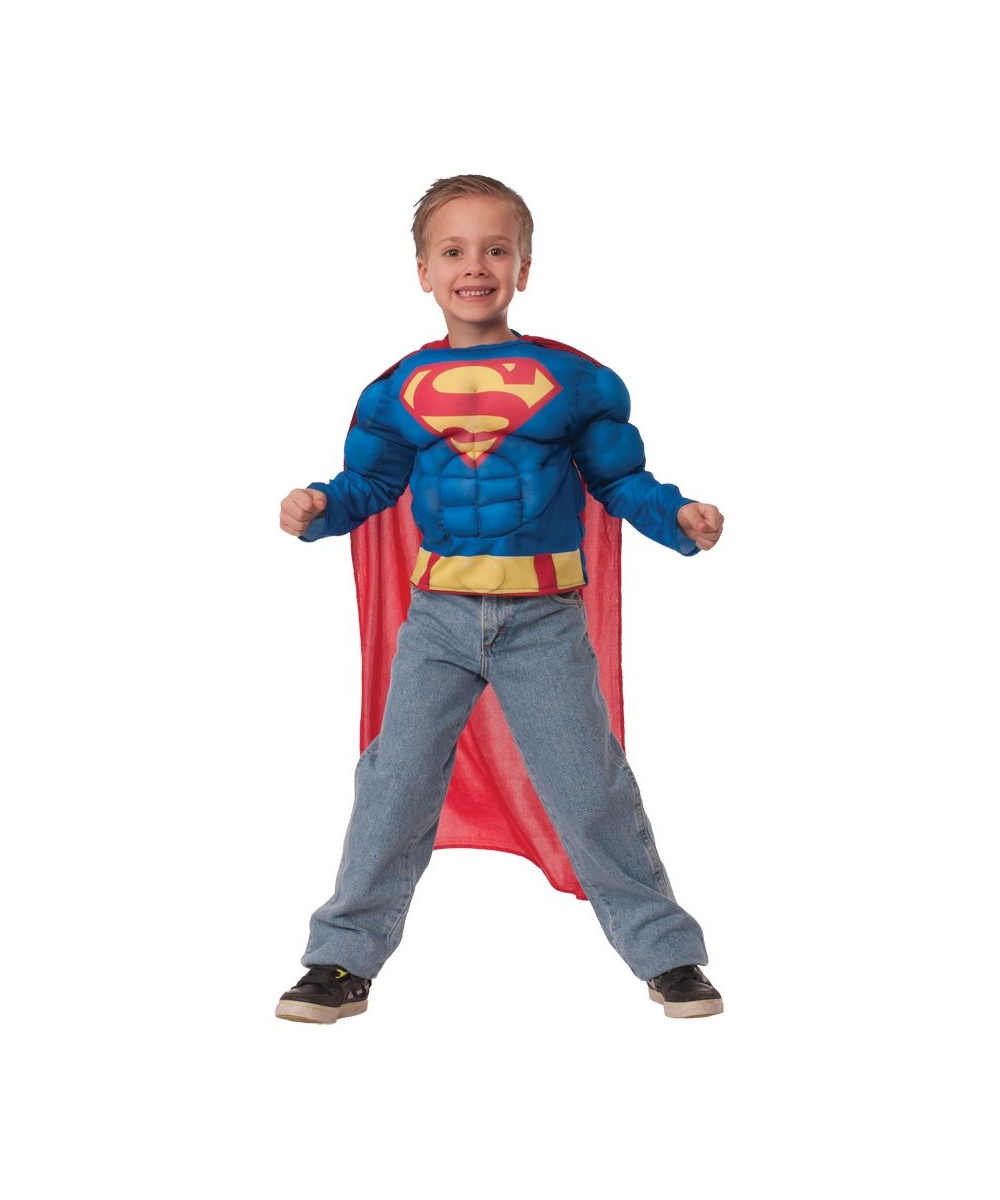 Dc Comics Superman Boys Muscle Costume Shirt