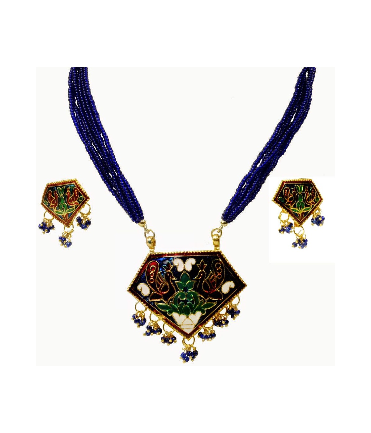 Triangular Shape Necklace And Earring Jewelry Set