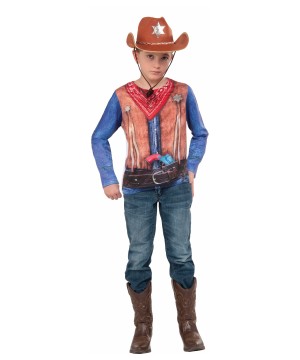 3d Cowboy Sheriff Boys Shirt