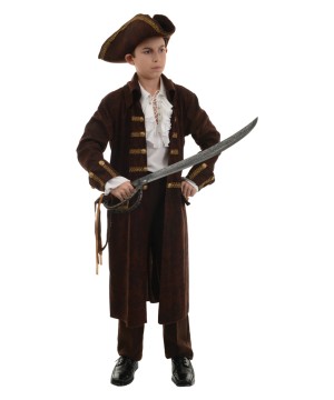 Boys Captain Brown Pirate Costume