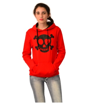 District Juniors Concert Fleece Drawstring Hoodie With Printer Skull