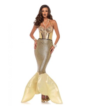 Golden Mermaid Woman Costume