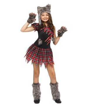 Wild Wolf big Girls Costume