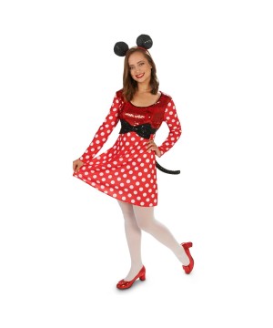 Womens Polka Dotted Minnie Mouse Costume